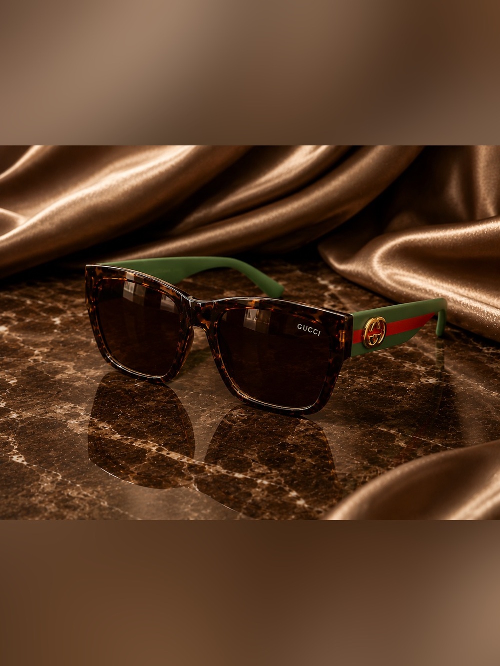 Tortoiseshell Sunglasses with Gold GG Accents
